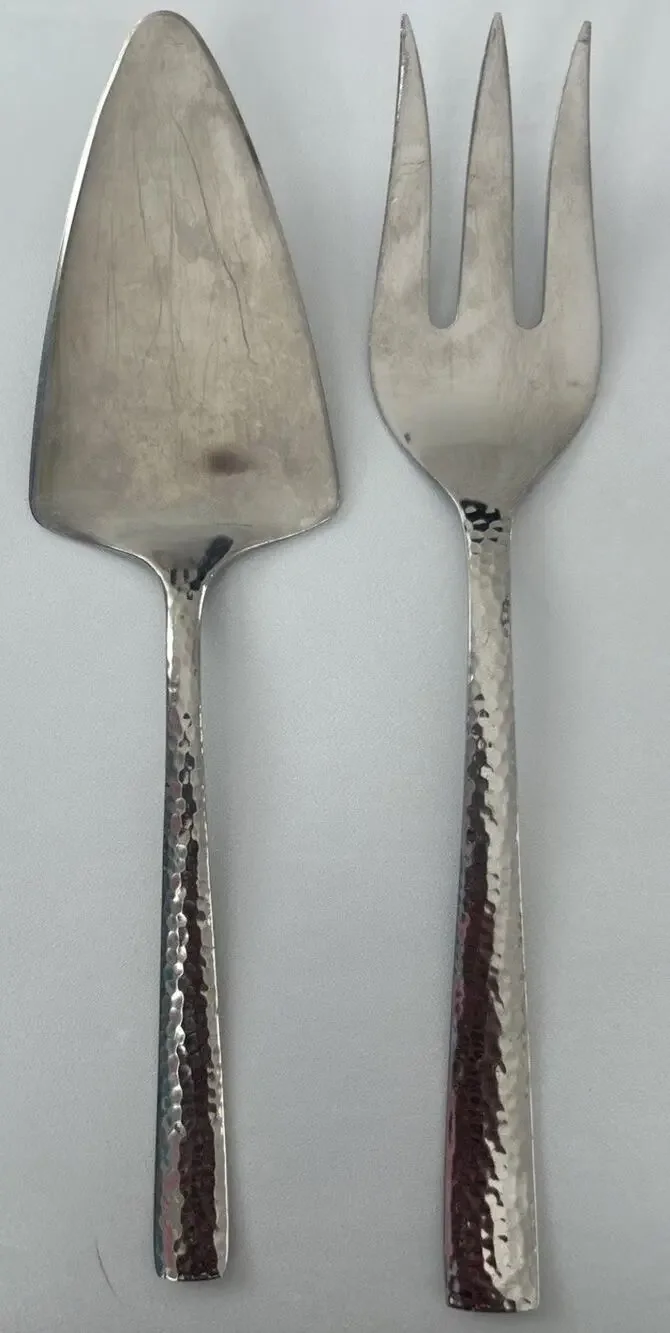 TOMODACHI Hampton Forge Ella Hammered Set Of 2 Serving Pieces Stainless Flatware